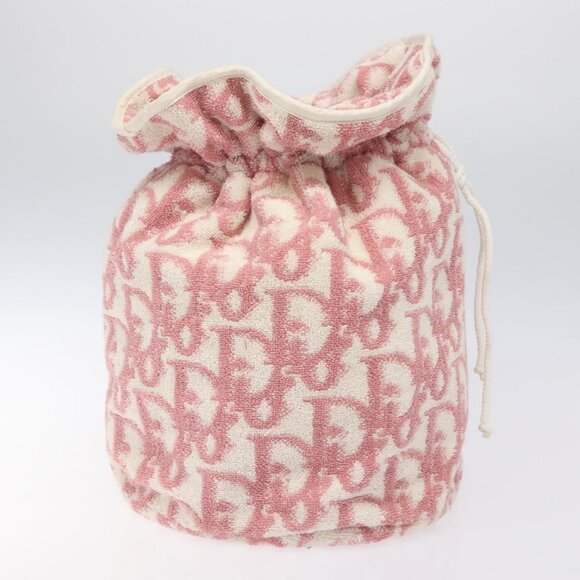 Christian Dior Pile Trotter Hand Bag Pink White Auth BD1288 - Picture 4 of 16